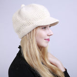 Women Winter Hats Autumn and Winter Solid Color Wool Hat
