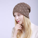 Women Winter Hats Men's and Women's Hats Sleeve Cap Winter Knitting Earmuffs Hat