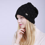 Women Winter Hats Men's and Women's Hats Sleeve Cap Winter Knitting Earmuffs Hat