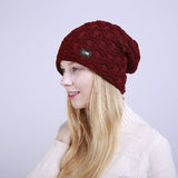 Women Winter Hats Men's and Women's Hats Sleeve Cap Winter Knitting Earmuffs Hat