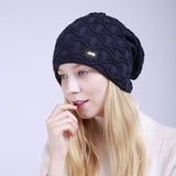 Women Winter Hats Men's and Women's Hats Sleeve Cap Winter Knitting Earmuffs Hat