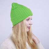Women Winter Hats Autumn and Winter Solid Color Warm Women's Knitted Wool Hat