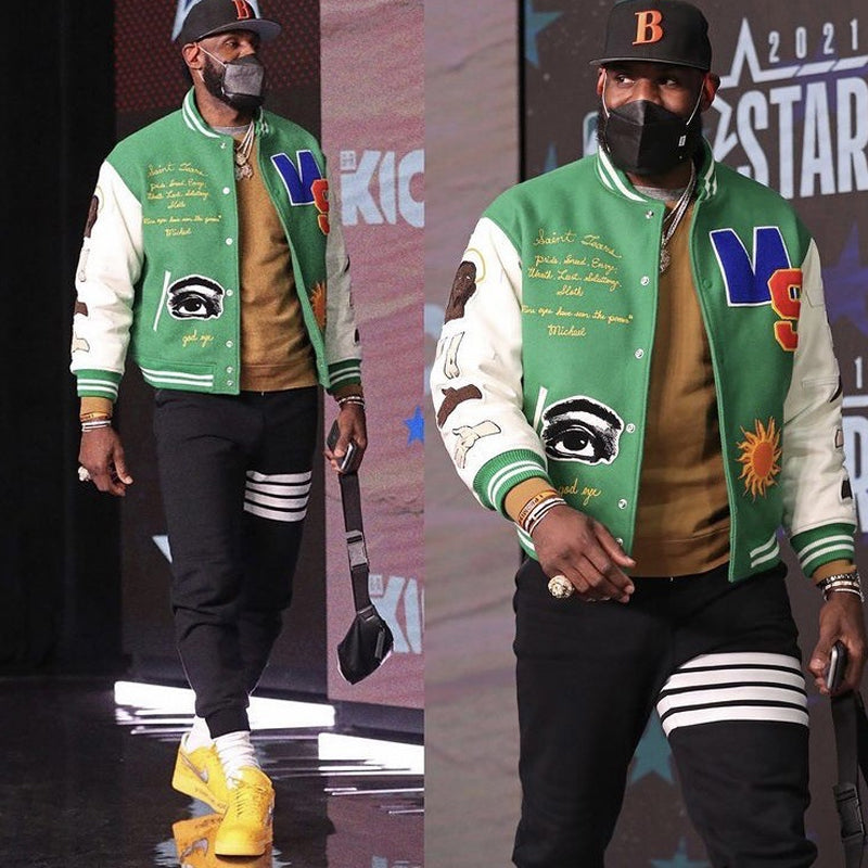 Saint Michael Baseball Jacket James Same Style Jacket Baseball Uniform outside Embroidered Woolen