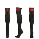 Winter Thick Knit Thigh High Socks Long Stockings Boot Three Bars Knee Socks Dance Stockings