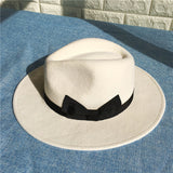 Fedora Golf Hats Autumn and Winter White Hat Female Wool Cowboy Hat
