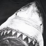 GVC Hoodie Big White Shark Pattern Cotton Round Neck Couple