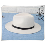 Fedora Golf Hats Autumn and Winter White Hat Female Wool Cowboy Hat