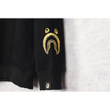 Shark Print Sweatshirts Autumn And Winter Cartoon Embroidered Crew Neck Pullover And Fleece Sweater Men And Women
