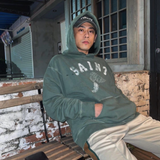 Saint Michael Hoodie Doodle Hand Drawn Worn Vintage Velvet Padded Hooded Sweatshirt