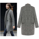 Women Winter Coats Women's Long Sleeve Stand Collar Loose Mid-Length Women's Coat