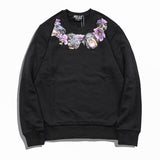 GVC Hoodie Dog Head Garland Pattern Cotton round Neck Sweater