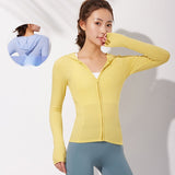 BBL Jacket Spring Yoga Clothes Women's Coat Hat Zipper Sports Fitness Top
