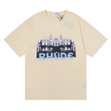 Rhude T Shirt Casino Printed Hip Hop Men's and Women's Same Casual