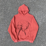 Saint Michael Hoodie Doodle Hand Drawn Worn out Vintage Velvet Padded Hooded Sweatshirt