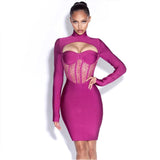 Mauve Dress Bandage Dress Sexy Dress Evening Dress