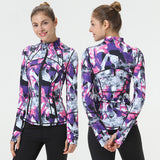 BBL Jacket Yoga Jacket Women's Skinny Print Jacket Top Zipper