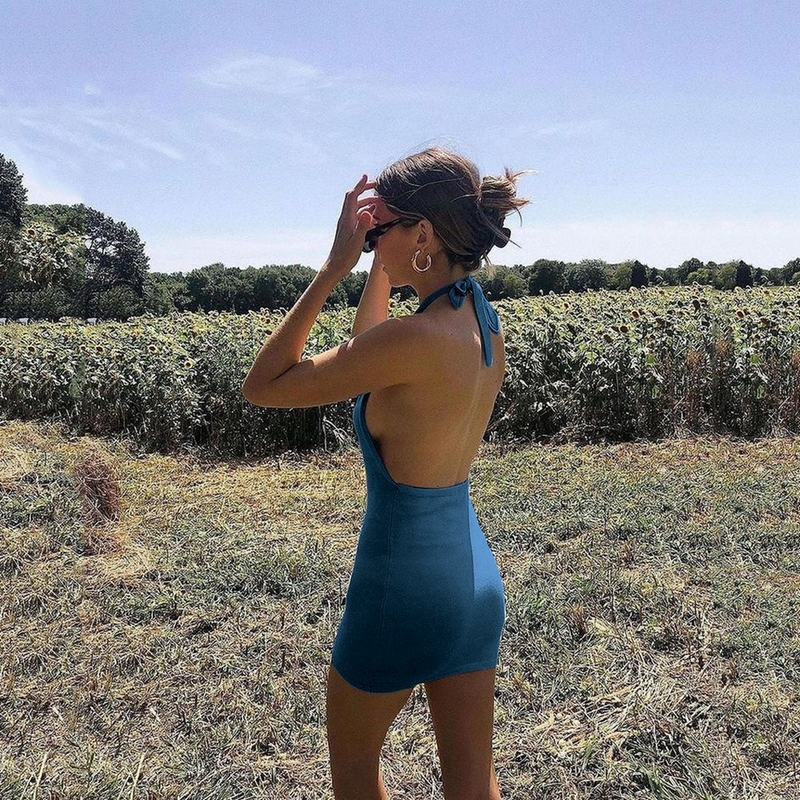 Maddy Euphoria Outfits Summer Sexy Backless Dress Slim Fit Skirt