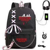 Stranger Things Hellfire Club Backpack USB Charging Backpack Student