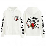 Stranger Things Hellfire Club Coat Printed Hooded Loose Zip Sweatshirt