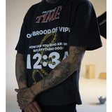 Rrr123 T Shirt Matthew Viper Vintage Print Distressed Loose-Fitting Casual T-shirt