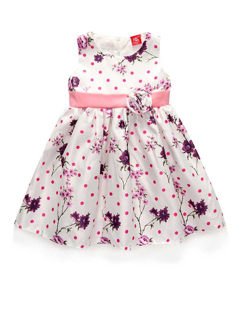 Girl Dress Printed Dress Sleeveless High Waist Dress