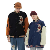The Bears Varsity Jacket Heyhenry Brushed Jacket Casual Bear Letter College Jacket Jacket Men and Women Couple's Tops