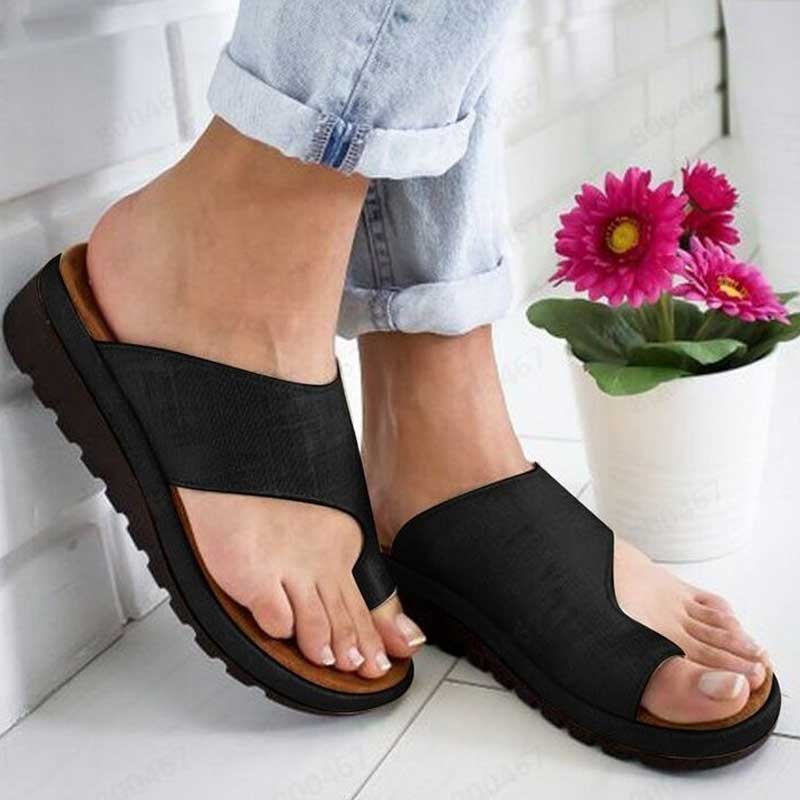 Women Open Toe Sands Flats Summer Solid Color Beach Women's Slippers
