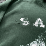 Saint Michael Hoodie Doodle Hand Drawn Worn Vintage Velvet Padded Hooded Sweatshirt