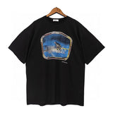 Rhude T Shirt Personalized and Abstracted Printed Loose-Fitting Casual T-shirt