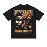 Kyrie Irving Shirt Kyrie Irving Printed Short-Sleeved T-shirt Small Neckline Vintage Distressed Sports