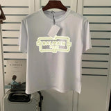 T Shirt Balmain Laser Reflective Letter Short Sleeve Parent-Child Suit Men's and Women's T-shirt Pure Cotton
