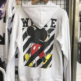 off Ow White Hooded Sweater Men and Women Couple Terry Thin Bottoming Shirt Coat Owt