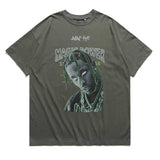 Oversized 90S T Shirt Dark Style Hip-Hop Street Loose Short Sleeve T-shirt for Men