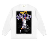 Kobe Shirt Kobe Black Mamba Basketball Jersey Printed Long Sleeve T-shirt Loose Heavy round Neck