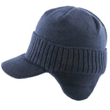 Mens Winter Hats Knitted Hat Men's plus Fluff Hat Winter Sleeve Cap