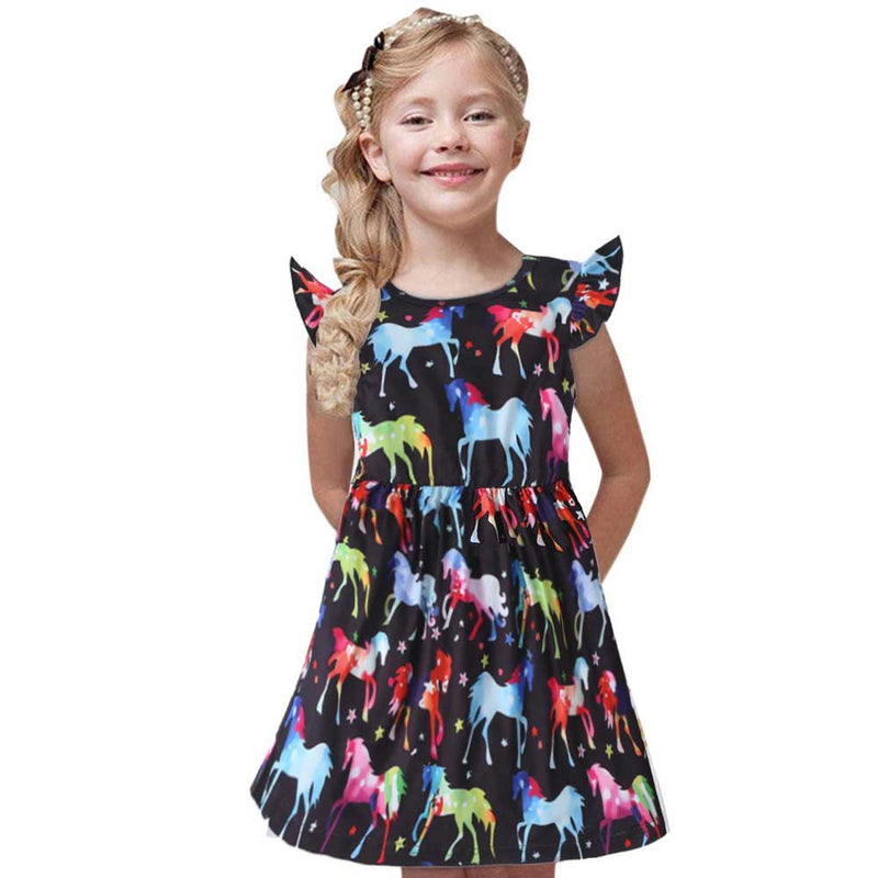 Children Girl Summer Dress Summer Colorful Monogamous Monster Princess Dress