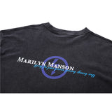 Marilyn Manson T Shirt Short Sleeve Vintage Distressed Loose round Neck T-shirt