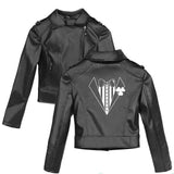 Graphic Leather Jacket Women Street around Irish Festival Women's Leather Top