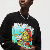 Preppy Aesthetic Sweatshirt round Neck Sweater Autumn Printed Top for Men