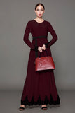 Muslim Women Stylish Kashibo Abaya Muslim Ladies Long Gown Islamic Clothing Jilbab Jalabiya Long Sleeve Embroidered Fashion Dress