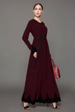 Muslim Women Stylish Kashibo Abaya Muslim Ladies Long Gown Islamic Clothing Jilbab Jalabiya Long Sleeve Embroidered Fashion Dress