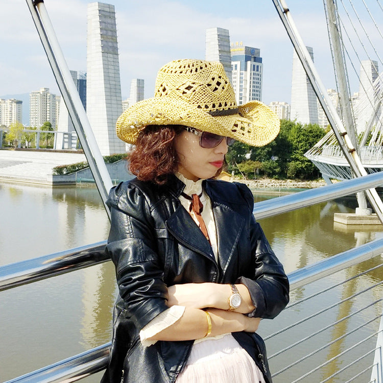 Cowgirl Hats Bohemian Hollow Western Cowboy Hat Women's Summer Hat