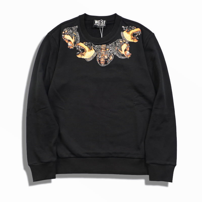 GVC Hoodie Dog Head Pattern Pure Cotton Loose Sweater Couple