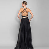 Formal Dresses & Gowns V-neck Sleeveless Color Block Dress