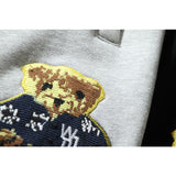 Kanye West Sunday Service Pant Autumn and Winter Embroidery Cartoon Bear Leisure Sports Fleece-Lined