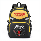 Stranger Things Hellfire Club Backpack USB Rechargeable Student Schoolbag