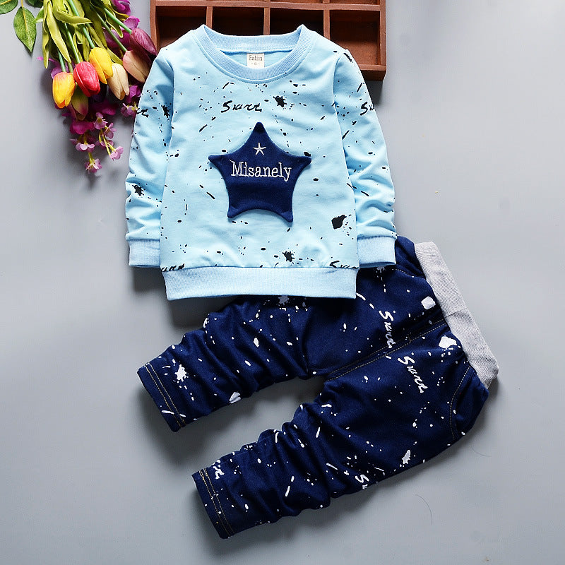 Children Boy Co Ord Letter Long Sleeve 2 Piece Set