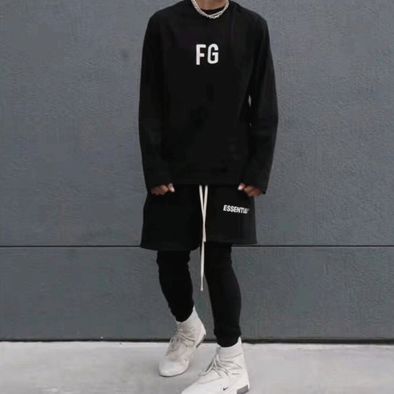 Fog Fear of God Essentials T Shirt Long Sleeve inside-out Wear High Street Bottoming Shirt
