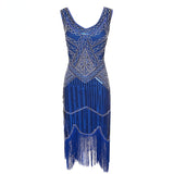 1920s Dress Vintage Sequined Tassel Dress Beaded Tassel Dress