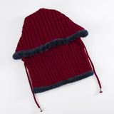 Women Winter Hats Winter Burst Fleece-Lined Knitting Men and Women Sleeve Cap